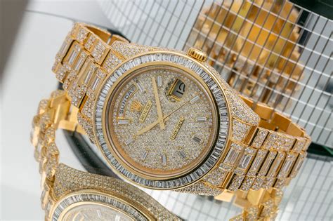 rolex day date baguettschliff diamanten|Rolex diamond dial.